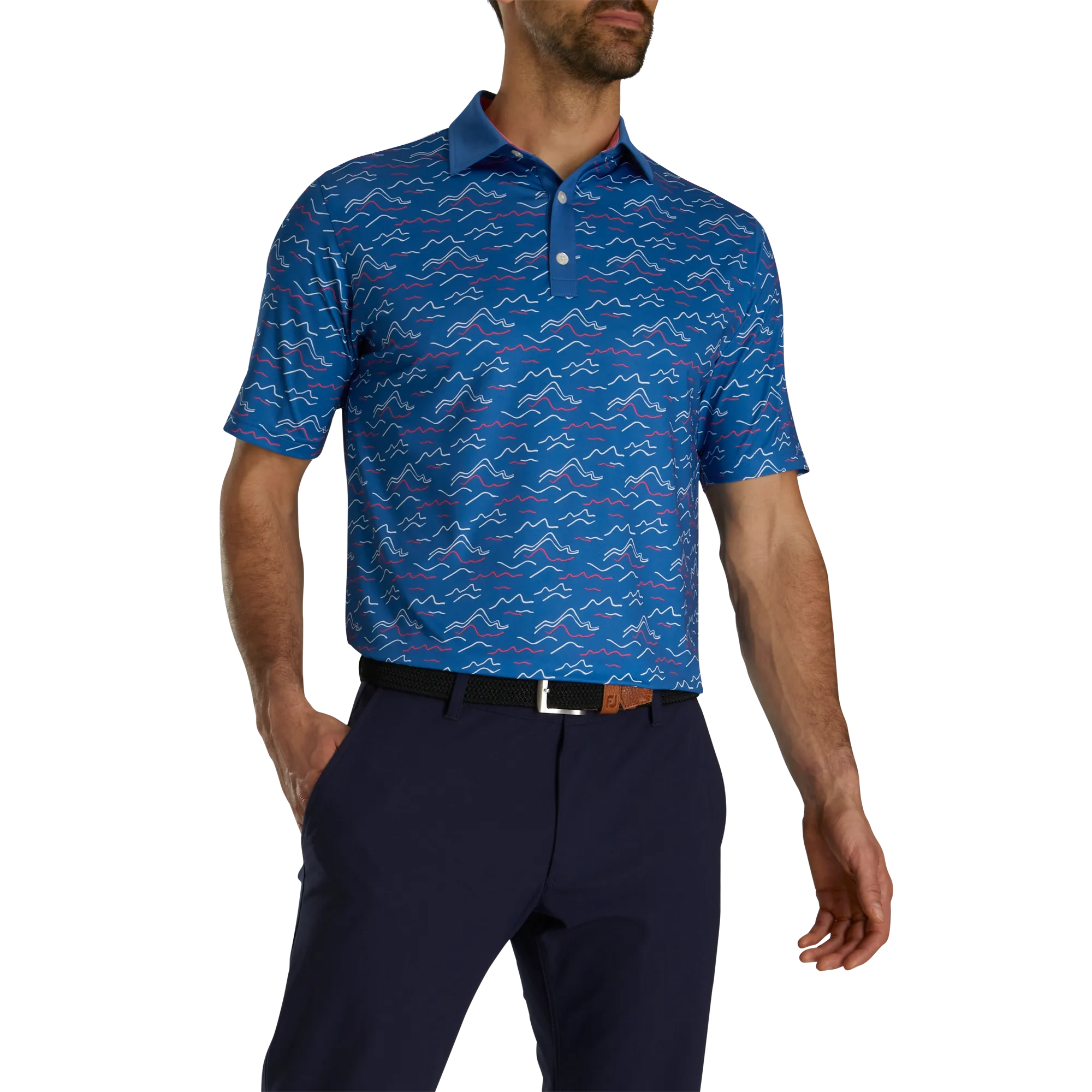 2024 FootJoy Wave Print Polo - Sapphire