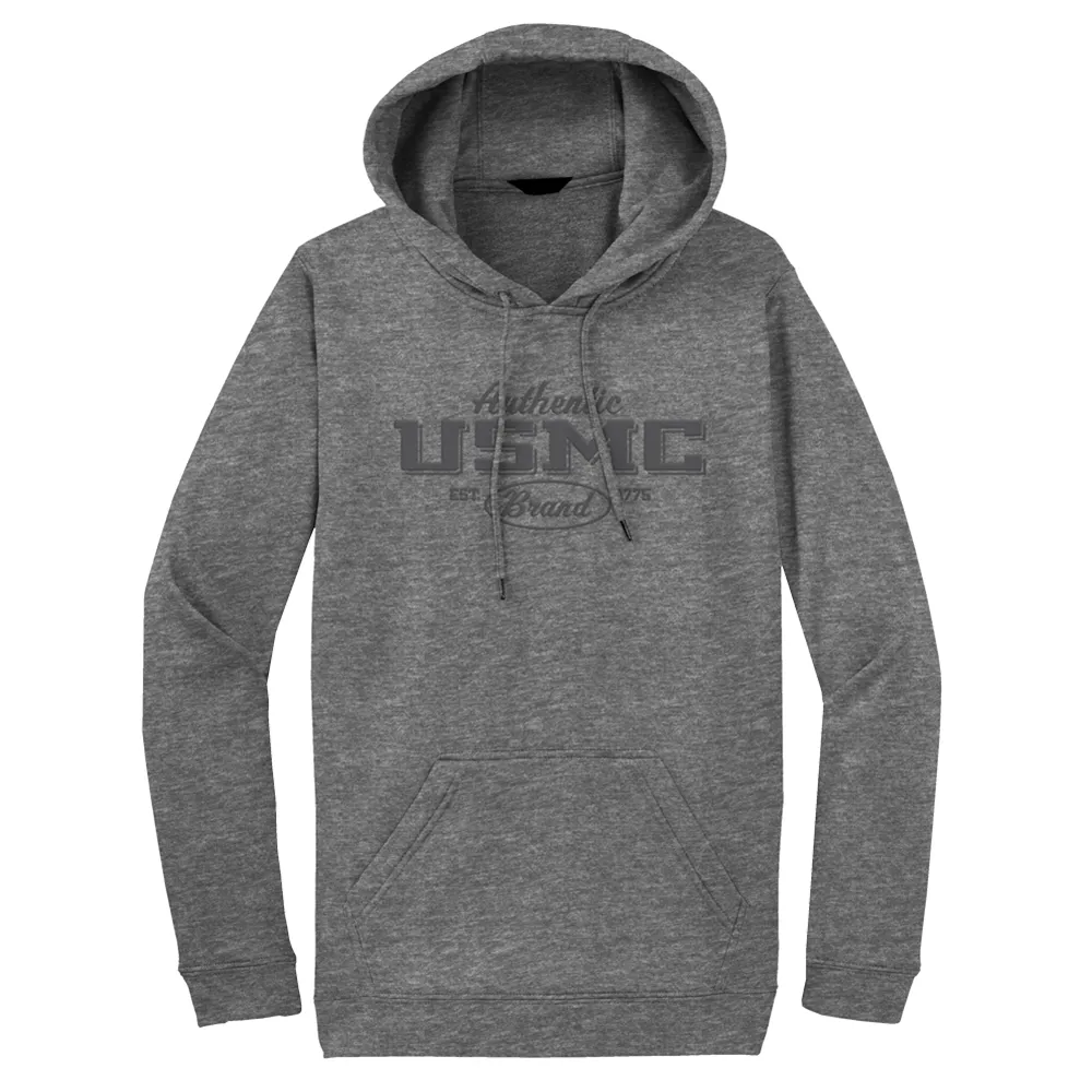 Authentic Puff USMC Adult Hoodie-Graphite Heather