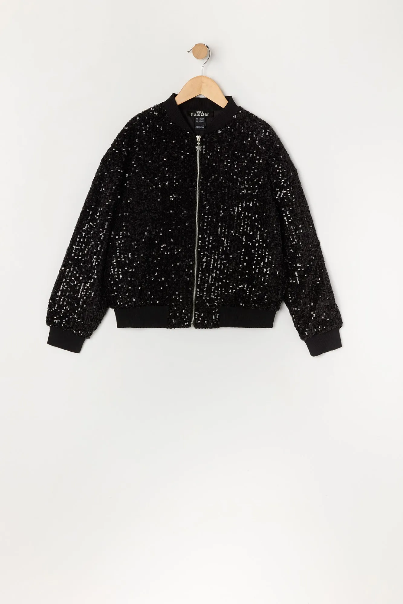 Blouson aviateur avec paillettes pour fille