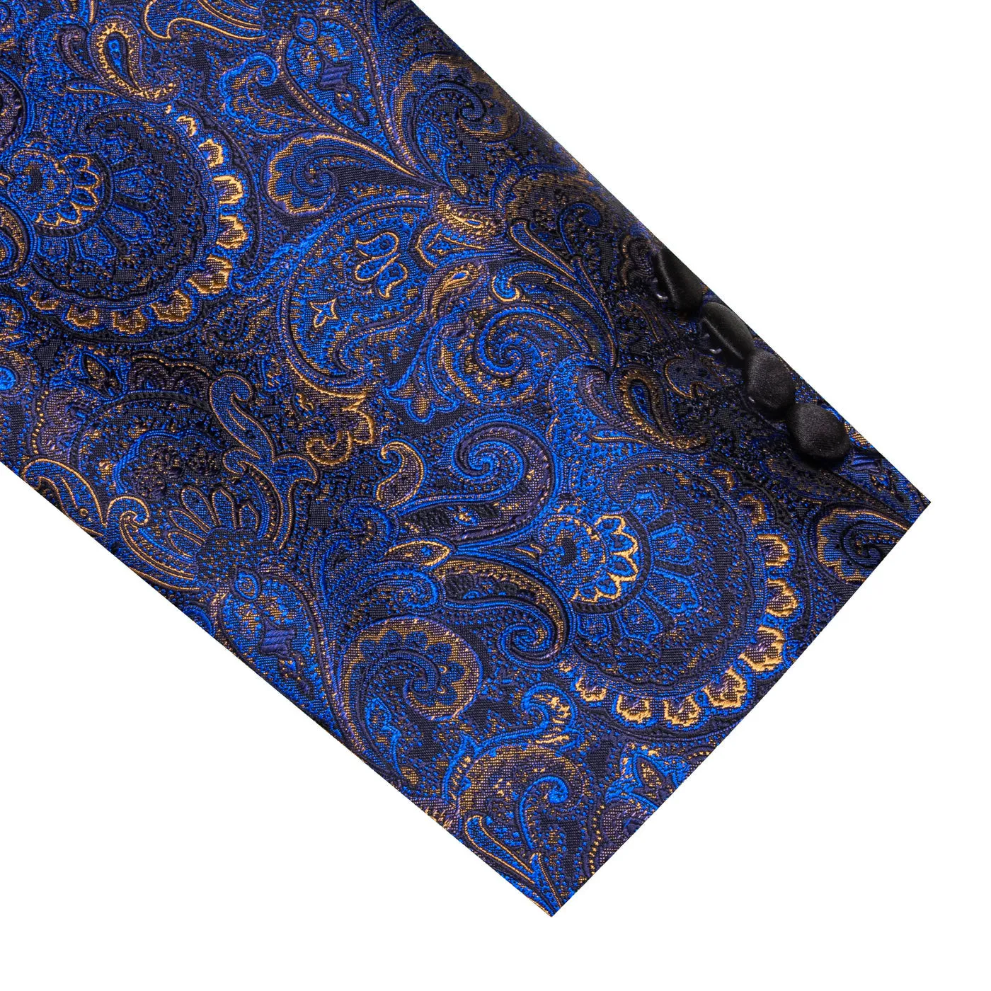 Blue and Gold Paisley Tuxedo Jacket