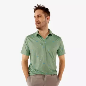 Chubbies The Go For It Performance Polo Shirt - Olive - Pattern Based
