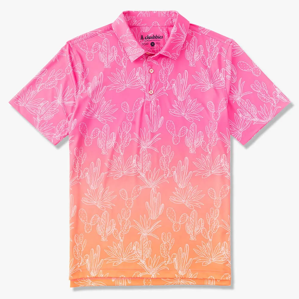 Chubbies The Sunset Succulent Performance Polo Shirt - Bright Pink