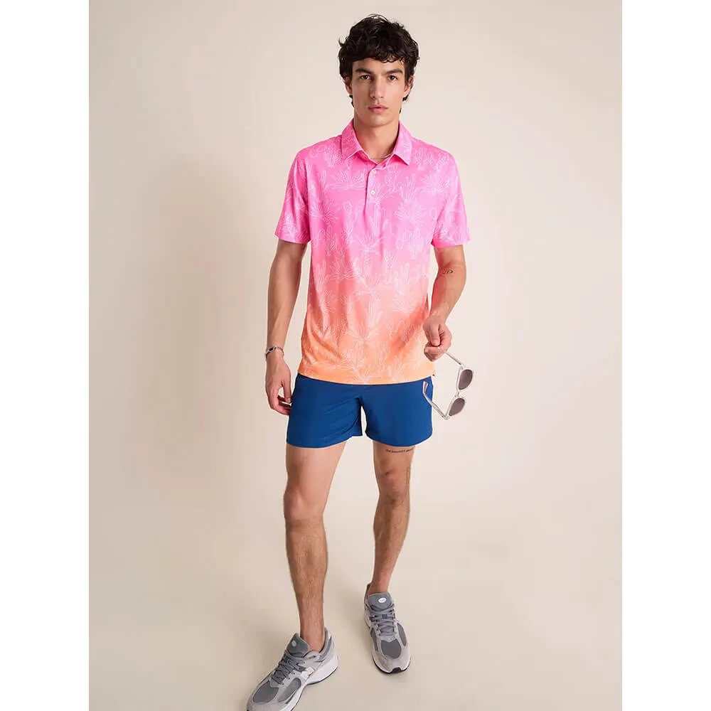 Chubbies The Sunset Succulent Performance Polo Shirt - Bright Pink