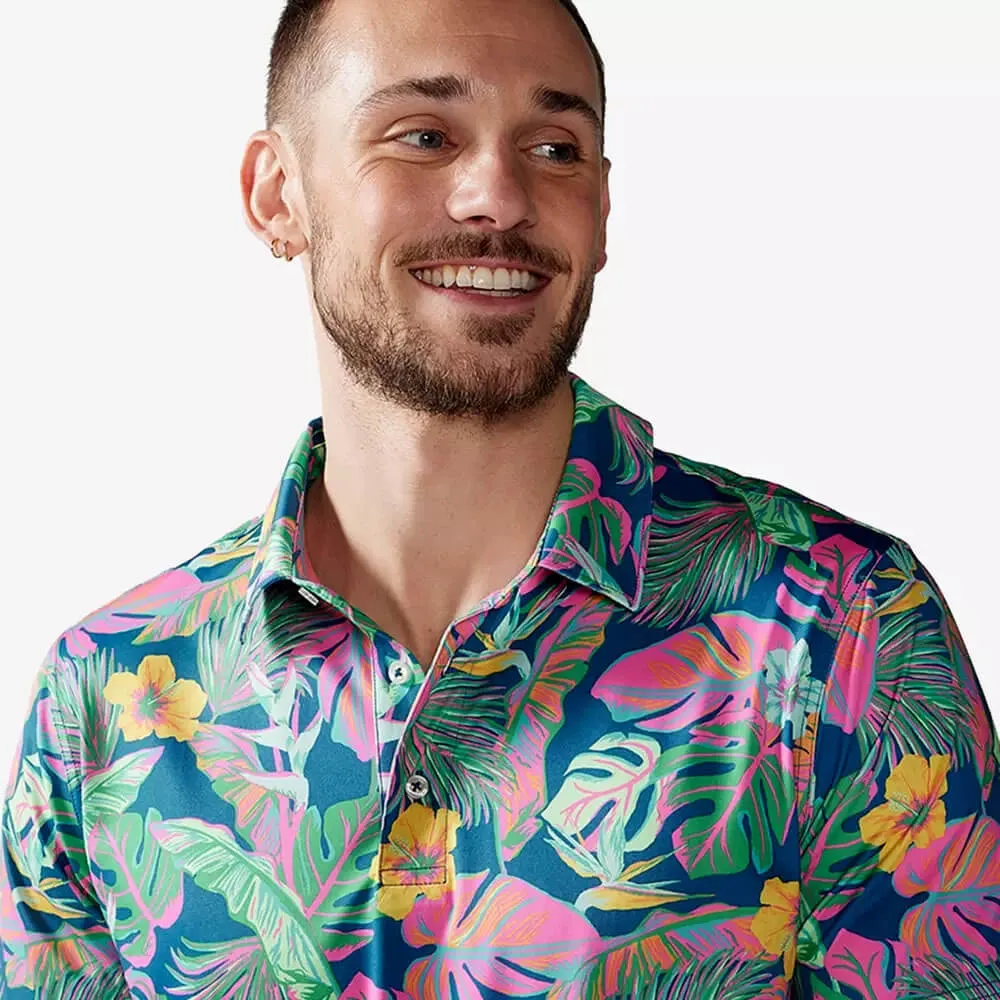 Chubbies The Wild Flower Wonder Performance Polo Shirt - Navy