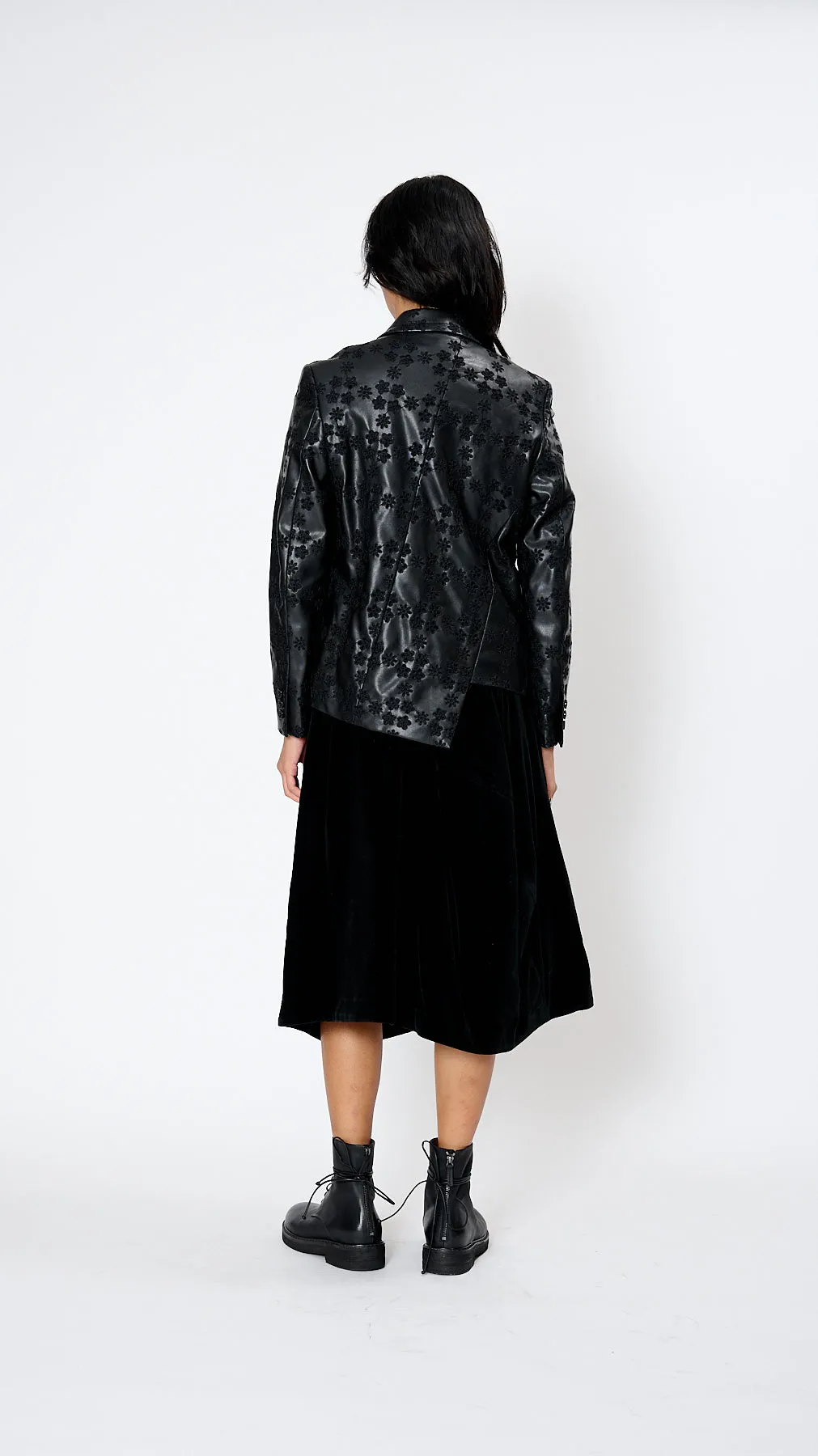 Floral Embroidered Jacket in Black