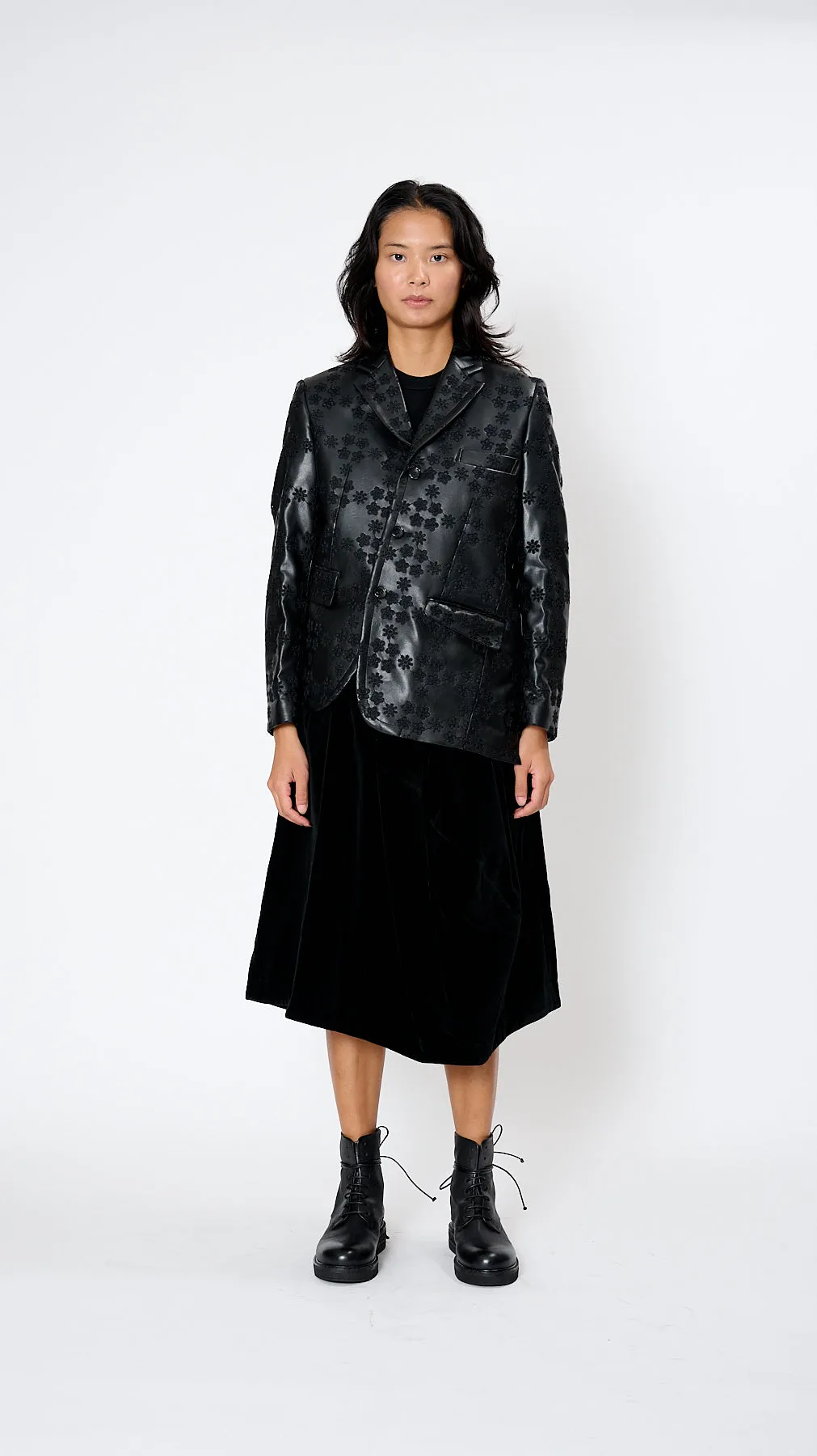 Floral Embroidered Jacket in Black