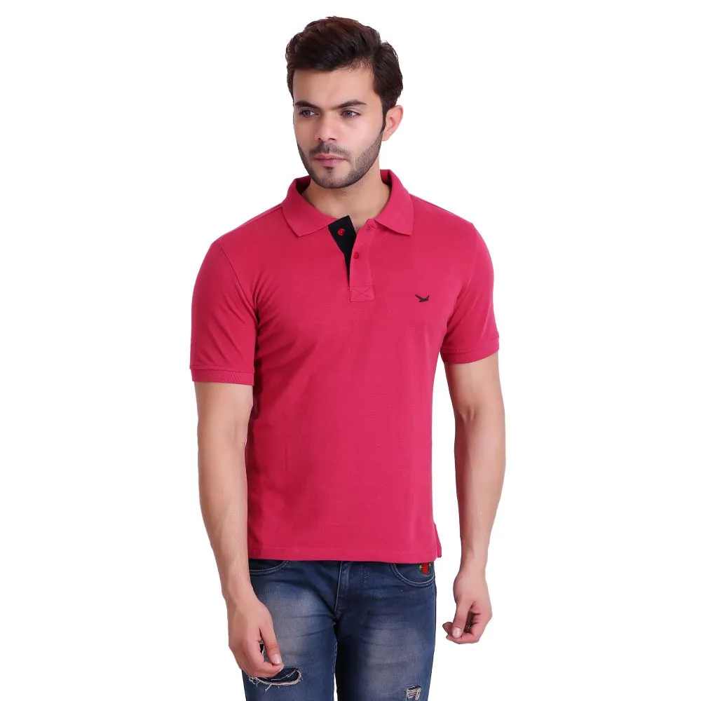 HiFlyers Men T-Shirts Polo Fuschia Pack Of 3