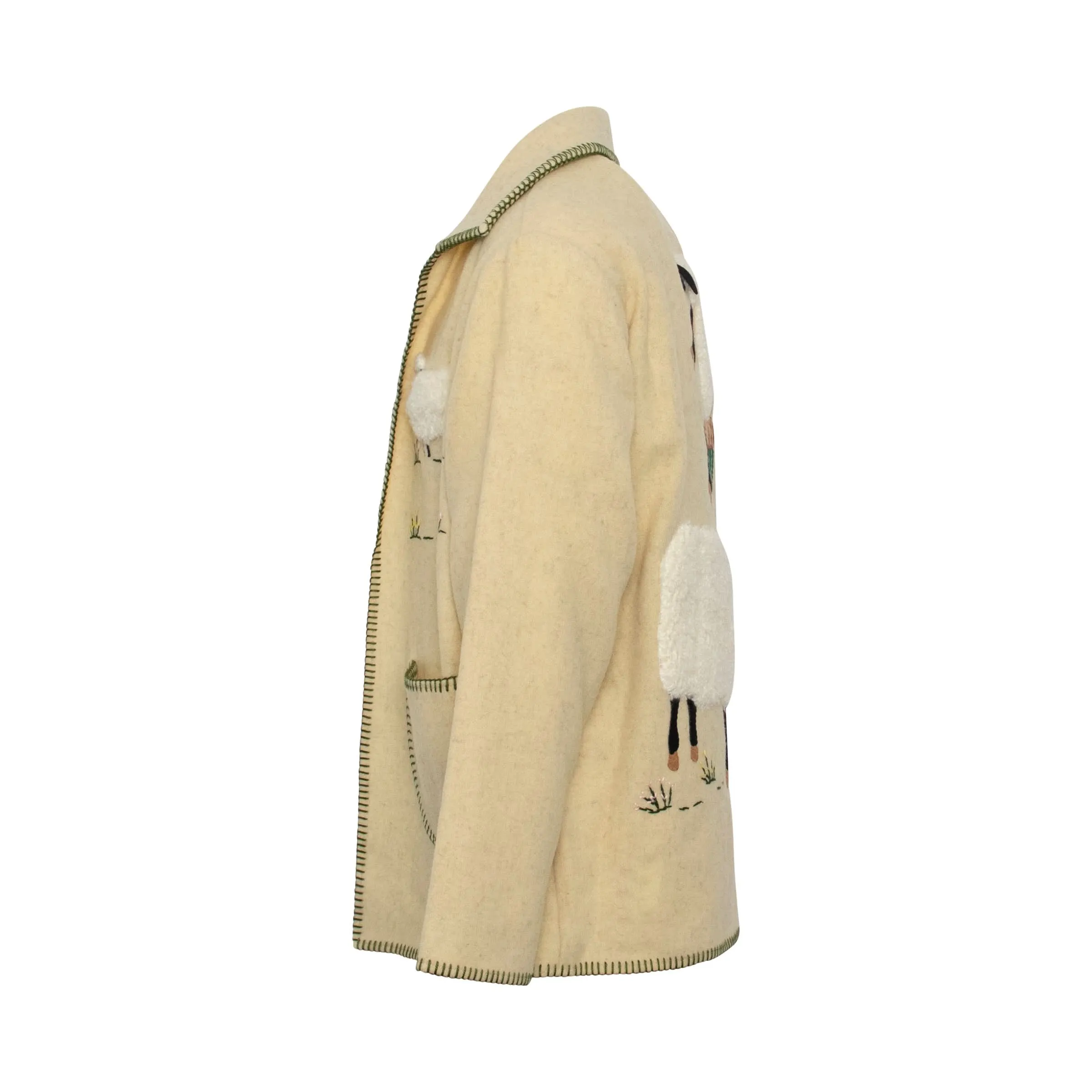 Surfolk Wool Embroidery Jacket in Ivory