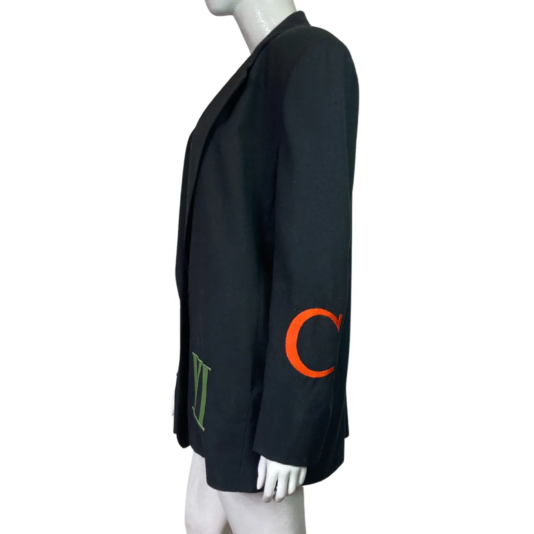 Vintage Linen Roman Numerals Blazer Size L