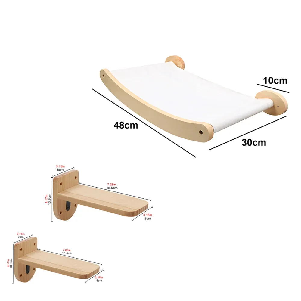 Wall-mounted Cat Climbing Rope Solid Wooden Pedals And  Sisal Rope Kitten Training Claw Grinding Indoor Cat Furniture