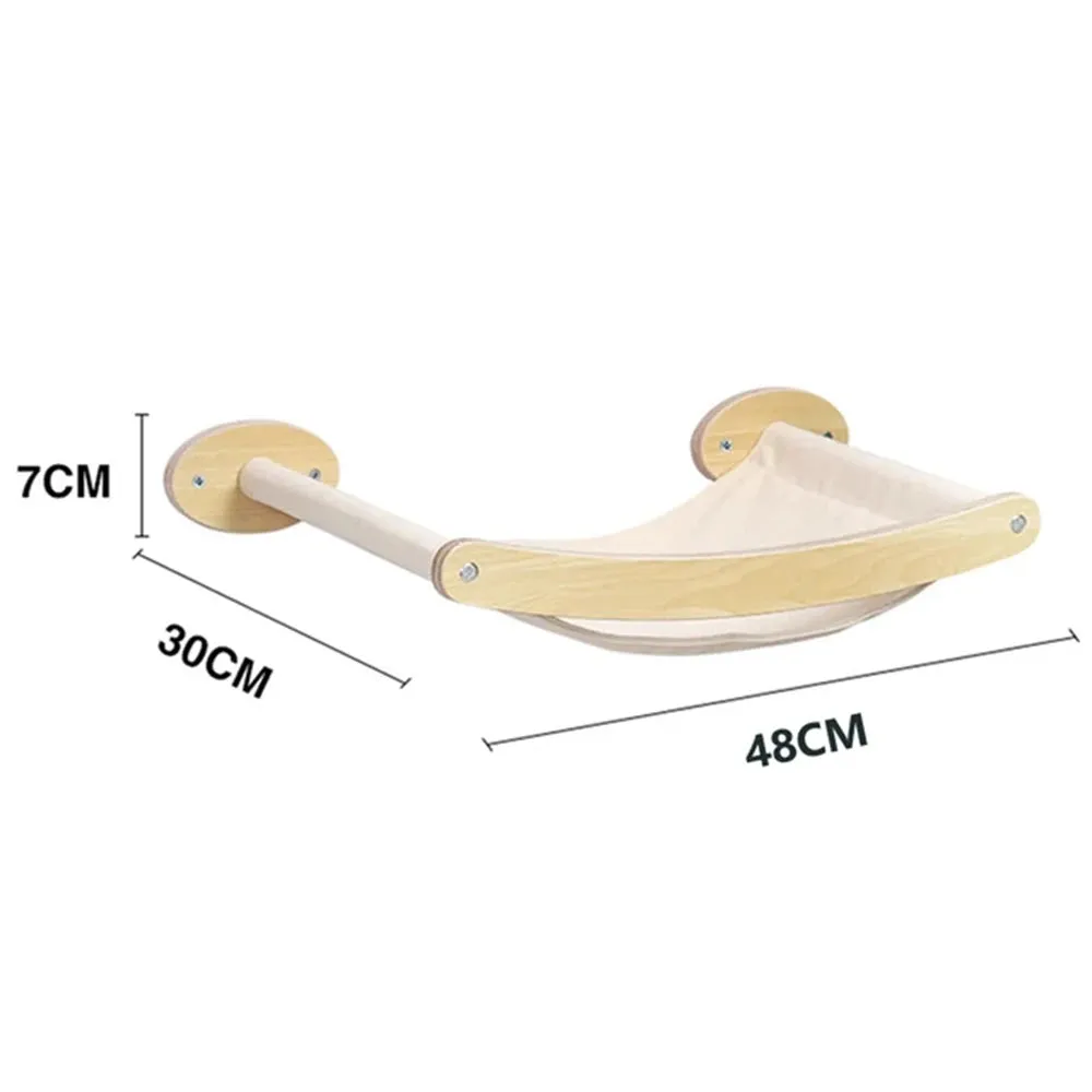Wall-mounted Cat Climbing Rope Solid Wooden Pedals And  Sisal Rope Kitten Training Claw Grinding Indoor Cat Furniture